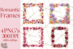 Valentine Frames &amp; Borders PNG Clipart, Romantic Flowers Product Image 1