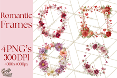 Valentine Frames &amp; Borders PNG Clipart, Romantic Flowers Product Image 1