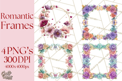 Valentine Frames &amp; Borders PNG Clipart, Romantic Flowers Product Image 1
