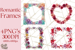 Valentine Frames &amp; Borders PNG Clipart, Romantic Flowers Product Image 1