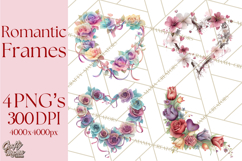 Valentine Frames &amp; Borders PNG Clipart, Romantic Flowers Product Image 1