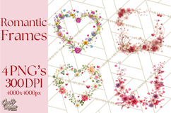 Valentine Frames &amp; Borders PNG Clipart, Romantic Flowers Product Image 1