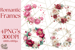 Valentine Frames &amp; Borders PNG Clipart, Romantic Flowers Product Image 1