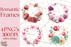 Valentine Frames &amp; Borders PNG Clipart, Romantic Flowers Product Image 1