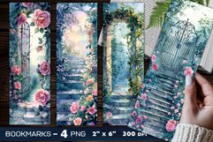 Secret garden romantic roses bookmark, Roses gate bookmark Product Image 1