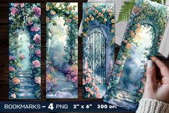 Secret garden romantic roses bookmark, Roses gate bookmark Product Image 1