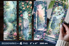 Secret garden romantic roses bookmark, Roses gate bookmark Product Image 1