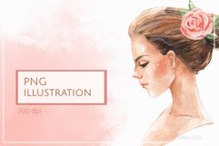 Beautiful watercolor girl | PNG Sublimation Product Image 1