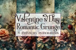 Valentine&#039;s Day, Romantic Floral Grunge 15x15 Backgrounds Product Image 1