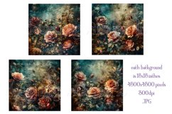 Valentine&#039;s Day, Romantic Floral Grunge 15x15 Backgrounds Product Image 2