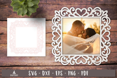 Romantic Heart Frame SVG Laser Cut 