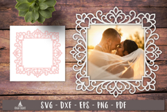 Romantic Heart Ornate Frame SVG Love Laser Cut Product Image 1