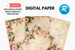 Romantic Journal Digital Paper, Romantic Background Product Image 1