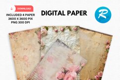 Romantic Journal Digital Paper, Romantic Background Product Image 1