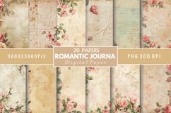 Romantic Journal Digital Paper Bundle Product Image 1