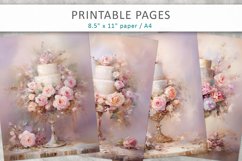 Vintage romantic junk journal, wedding cake pages Product Image 1