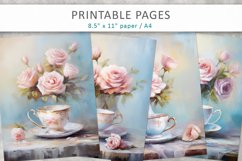 Vintage junk journal, cup off coffee pages Product Image 1