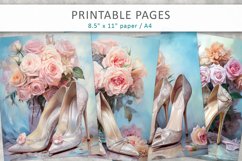 Romantic junk journal, wedding high heel shoes Product Image 1