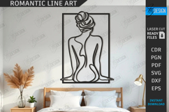 Romantic Line Art Laser Cut Bundle|Single Line Art| Love SVG Product Image 4