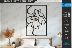 Romantic Line Art Laser Cut Bundle|Single Line Art| Love SVG Product Image 6