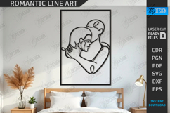 Romantic Line Art Laser Cut Bundle|Single Line Art| Love SVG Product Image 12