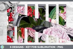 Bundle of six rose key fob sublimation designs