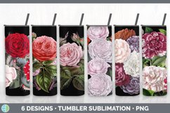 Bundle of six rose sublimation tumbler designs