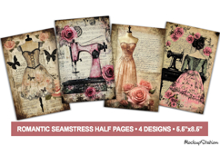Victorian Seamstress Junk Journal Pages | Fashion Printable Product Image 1