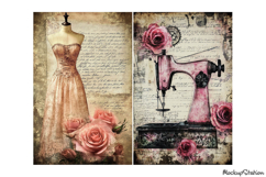 Victorian Seamstress Junk Journal Pages | Fashion Printable Product Image 2
