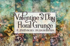 Valentine's Day, Grunge Floral Style 15x15 Backgrounds, s1 Product Image 1