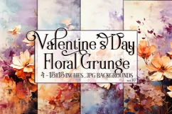 Valentine's Day, Grunge Floral Style 15x15 Backgrounds, s10 Product Image 1