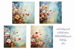 Valentine's Day, Grunge Floral Style 15x15 Backgrounds, s12 Product Image 2