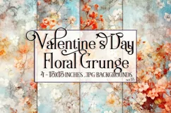 Valentine's Day, Grunge Floral Style 15x15 Backgrounds, s13 Product Image 1