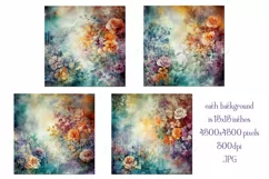 Valentine's Day, Grunge Floral Style 15x15 Backgrounds, s15 Product Image 2