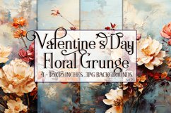 Valentine&#039;s Day, Grunge Floral Style 15x15 Backgrounds, s16 Product Image 1