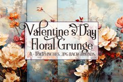 Valentine's Day, Grunge Floral Style 15x15 Backgrounds, s16 Product Image 1