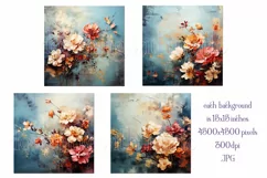 Valentine's Day, Grunge Floral Style 15x15 Backgrounds, s16 Product Image 2