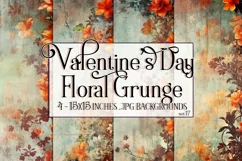 Valentine's Day, Grunge Floral Style 15x15 Backgrounds, s17 Product Image 1