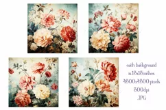 Valentine's Day, Grunge Floral Style 15x15 Backgrounds, s18 Product Image 2