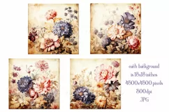 Valentine's Day, Grunge Floral Style 15x15 Backgrounds, s19 Product Image 2