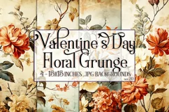 Valentine's Day, Grunge Floral Style 15x15 Backgrounds, s20 Product Image 1