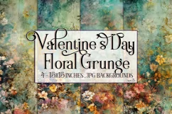Valentine's Day, Grunge Floral Style 15x15 Backgrounds, s3 Product Image 1