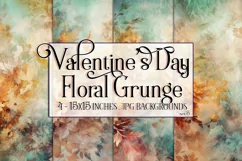Valentine's Day, Grunge Floral Style 15x15 Backgrounds, s5 Product Image 1