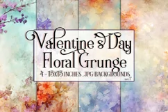 Valentine's Day, Grunge Floral Style 15x15 Backgrounds, s7 Product Image 1