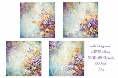 Valentine's Day, Grunge Floral Style 15x15 Backgrounds, s8 Product Image 2