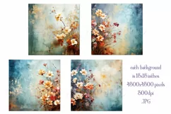 Valentine's Day, Grunge Floral Style 15x15 Backgrounds, s9 Product Image 2