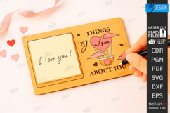 Romantic Sticky Note Holder Laser Cut | Valentine’s Day SVG Product Image 1
