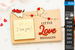 Romantic Sticky Note Holder Laser Cut | Valentine’s Day SVG Product Image 1