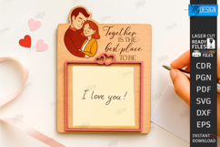Romantic Sticky Note Holder Laser Cut | Valentine’s Day SVG Product Image 1