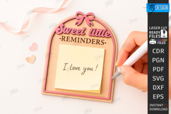 Romantic Sticky Note Holders Laser Cut Bundle| Valentine SVG Product Image 6